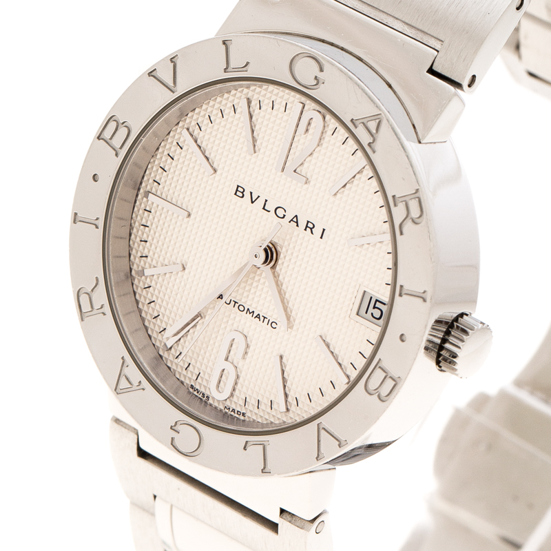 

Bvlgari White Stainless Steel BB33SSAUTO Men's Wristwatch, Silver