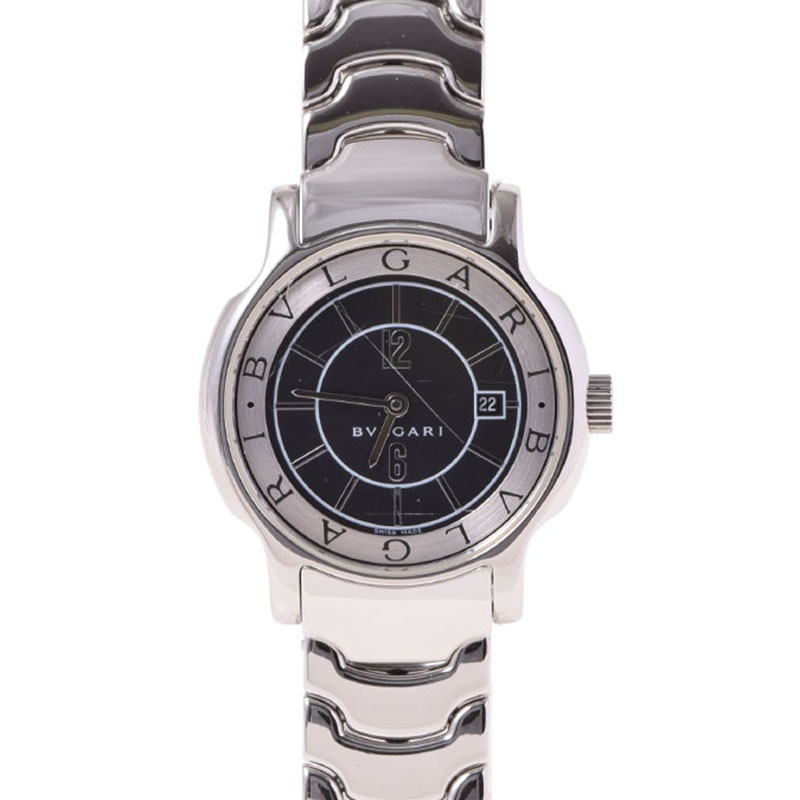 

Bvlgari Black Stainless Steel Solo Tempo ST29S Women's Wristwatch