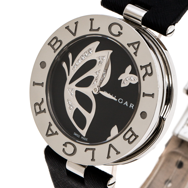 

Bvlgari Black Stainless Steel Diamond Butterfly Motif B.Zero1 Women's Wristwatch