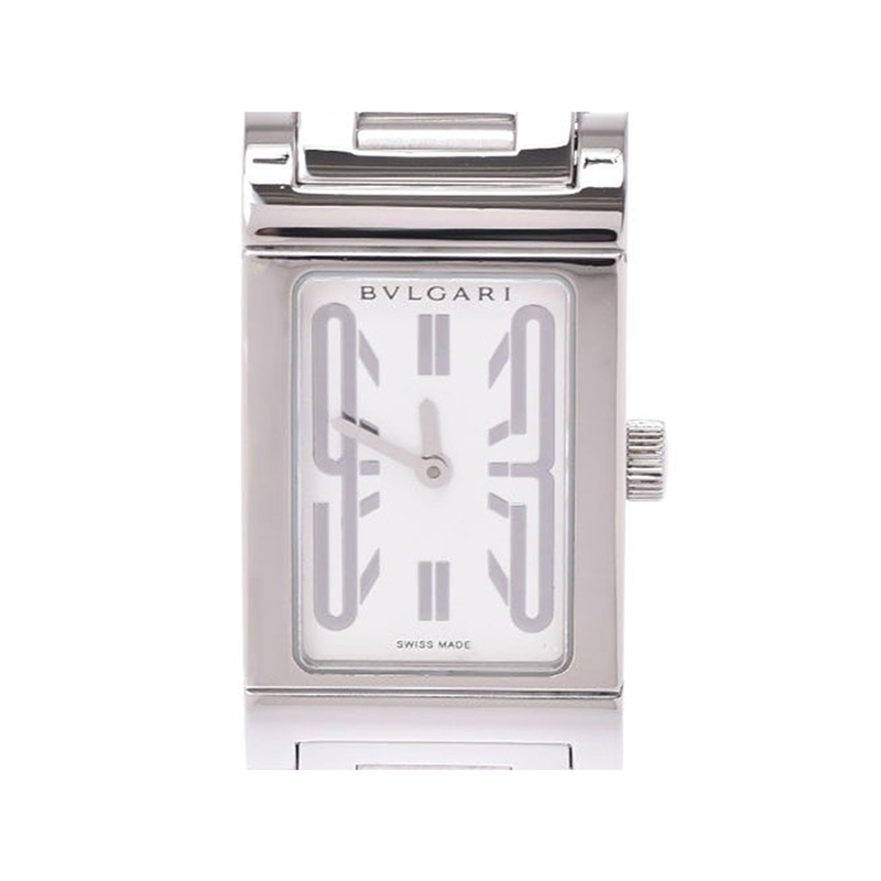 Bvlgari White Stainless Steel Retangoro Women's Wristwatch 21 Ã 39 MM 