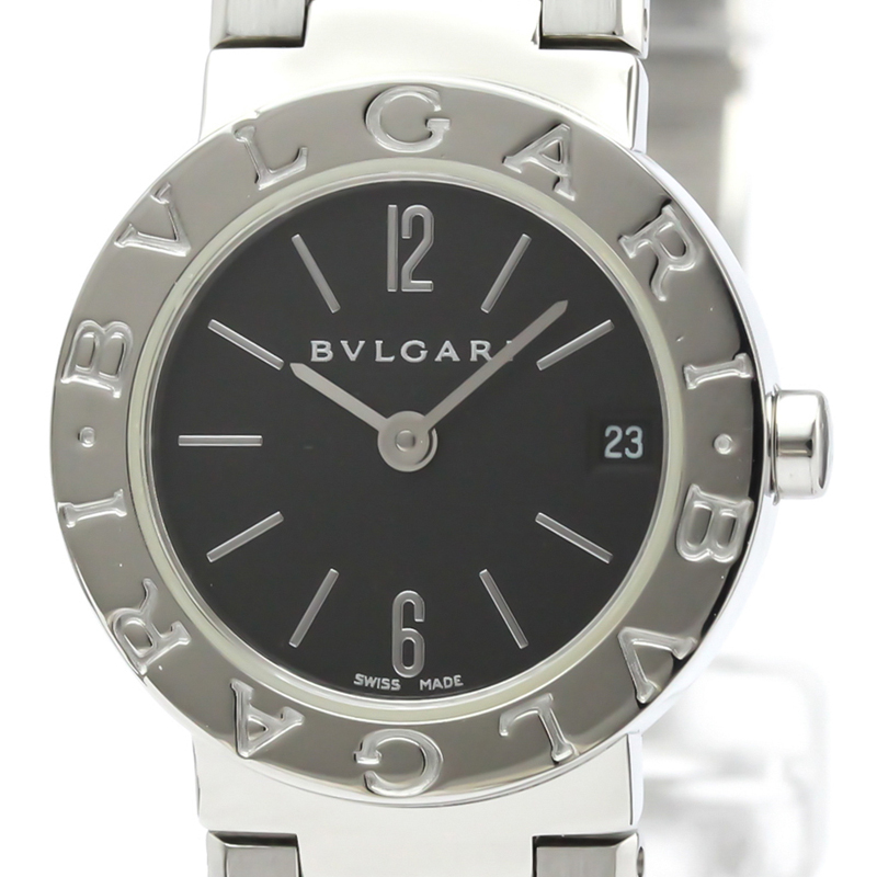 Pre Owned Bvlgari Black Stainless Steel Quartz Bb23Ss Women's Wristwatch 22MM