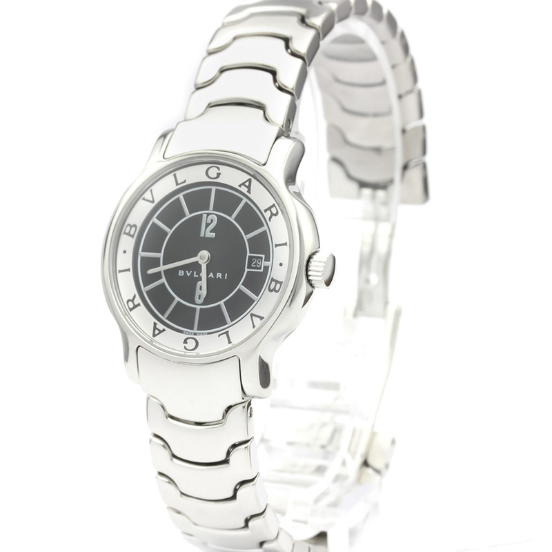 

Bvlgari Black Stainless Steel Solotempo ST29S Women's Wristwatch