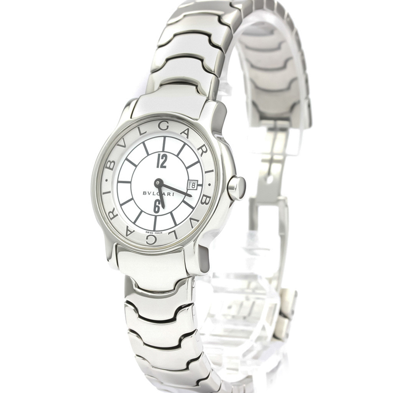 

Bvlgari White Stainless Steel Solotempo St29S Women's Wristwatch