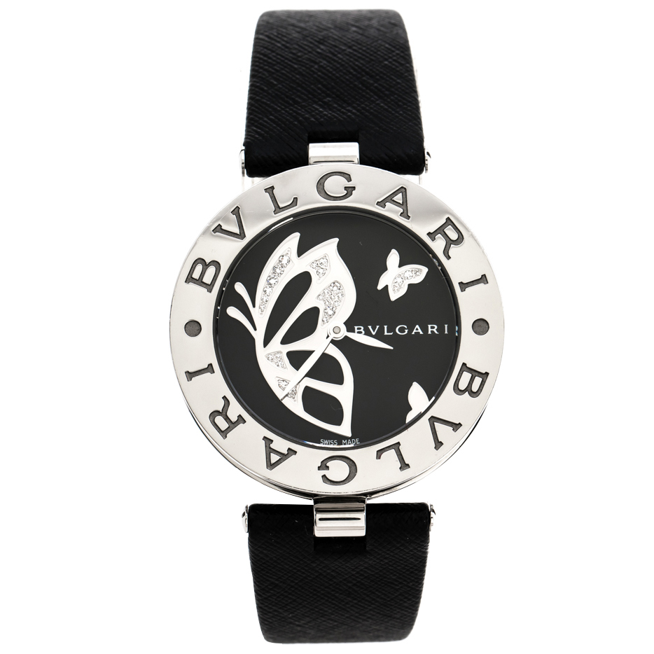 Bvlgari Black Butterfly Diamond Inlay Motif B.Zero1 BZ 35 S Women's Wristwatch 35MM