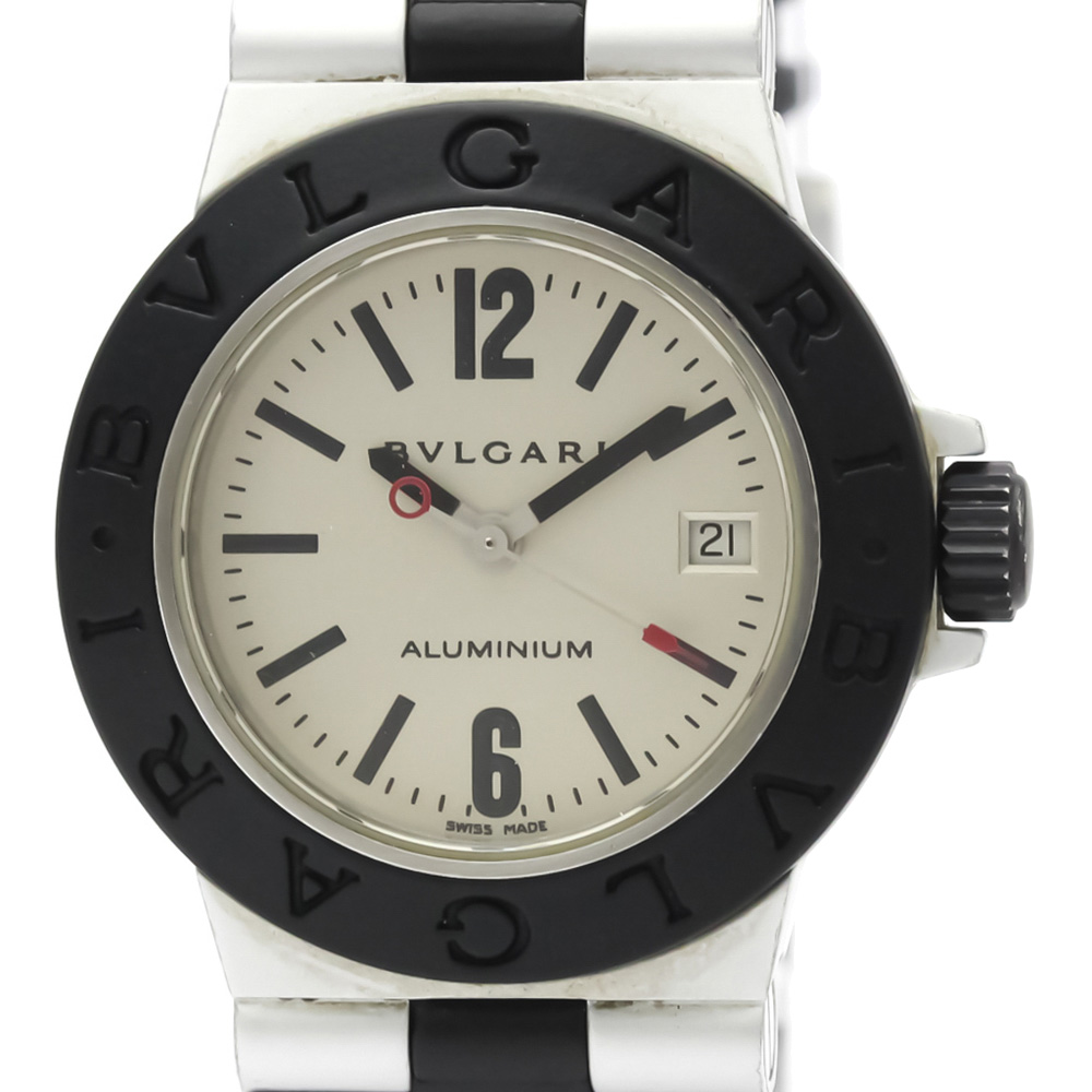 Bvlgari Silver Diagono Aluminum Rubber AL29A Women's Wristwatch 29MM