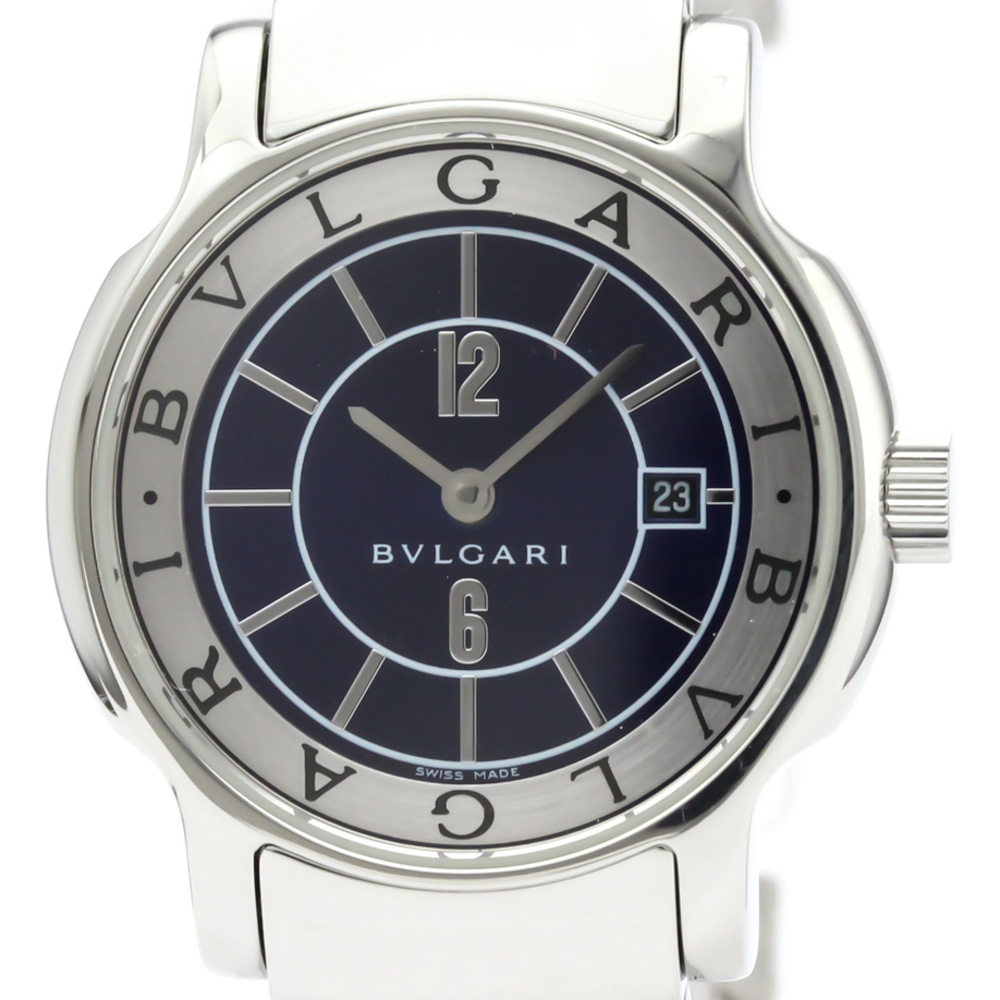 Bvlgari Black Stainless Steel Solotempo ST29S Women's Wristwatch 29MM