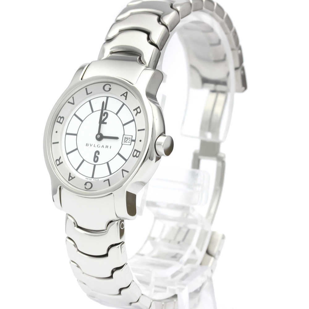 

Bvlgari White Stainless Steel Solotempo ST29S Women's Wristwatch