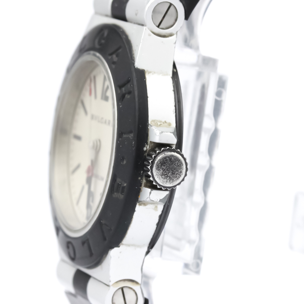 

Bvlgari Silver Aluminum Diagono Quartz Al32A Women's Wristwatch