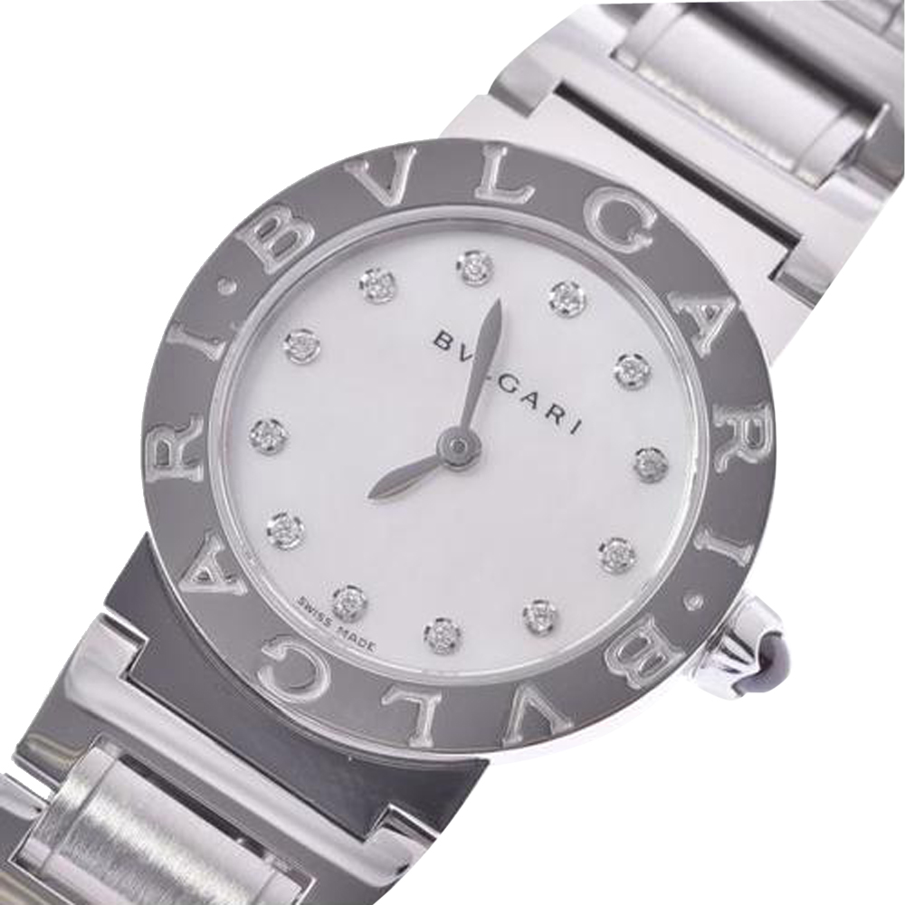 

Bvlgari MOP Diamonds Stainless Steel Bvlgari BBL26S Quartz Women's Wristwatch, White