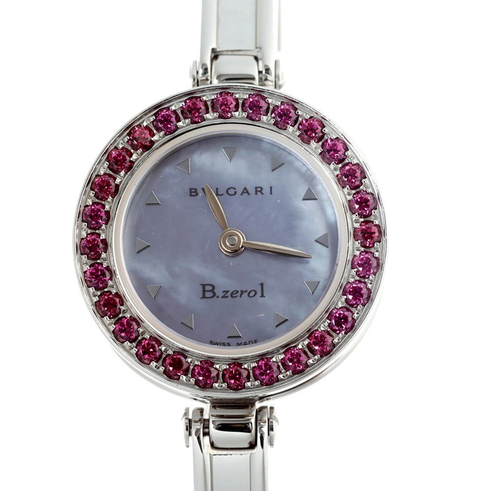 Click to view more detailed imagery on our partner's website Pre-owned Bvlgari Blue Mop Stainless Steel B.zero1 Bz22s Women's Wristwatch 22 Mm