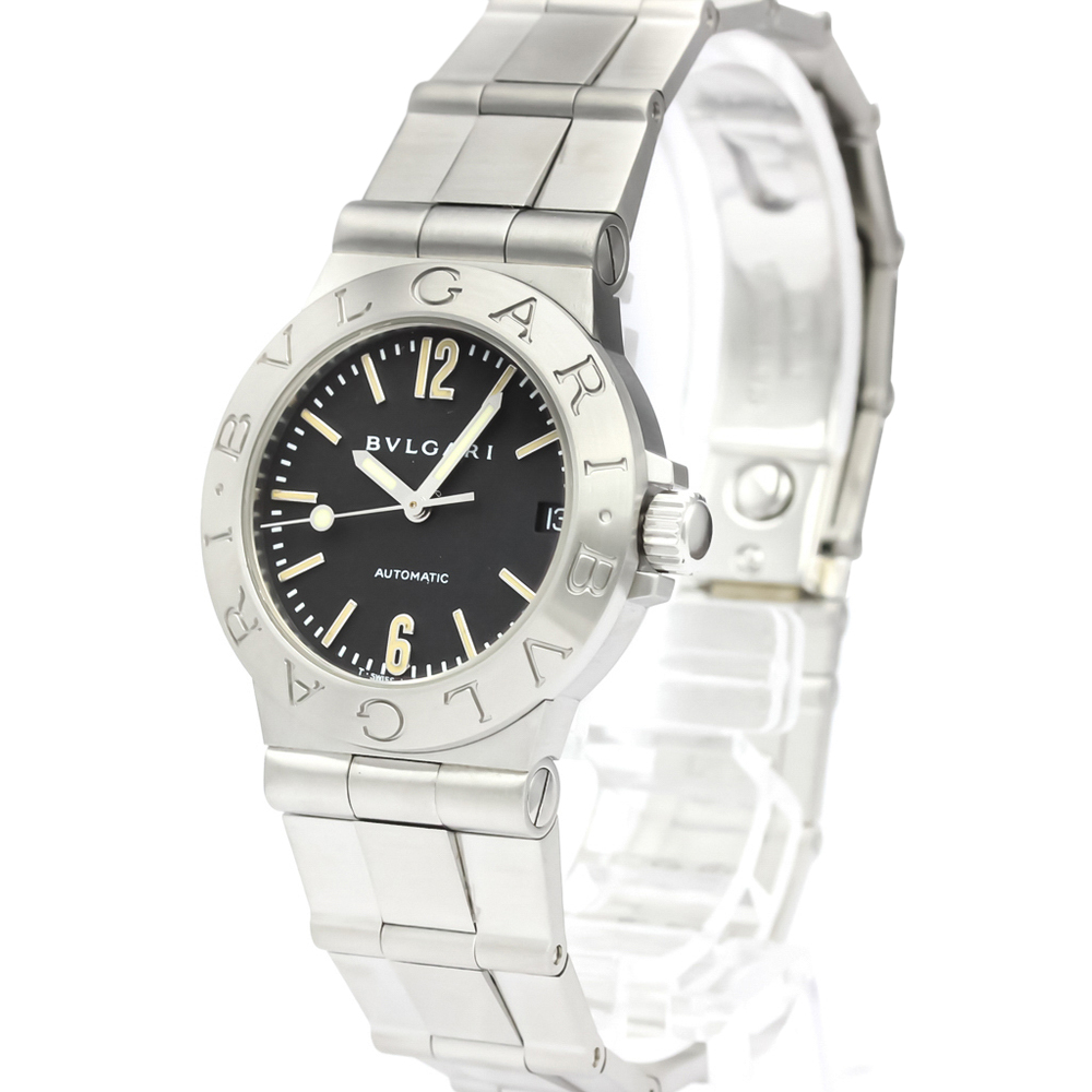 Bvlgari Black Stainless Steel Diagono Sport Automatic LCV29S Women's Wristwatch 29 MM