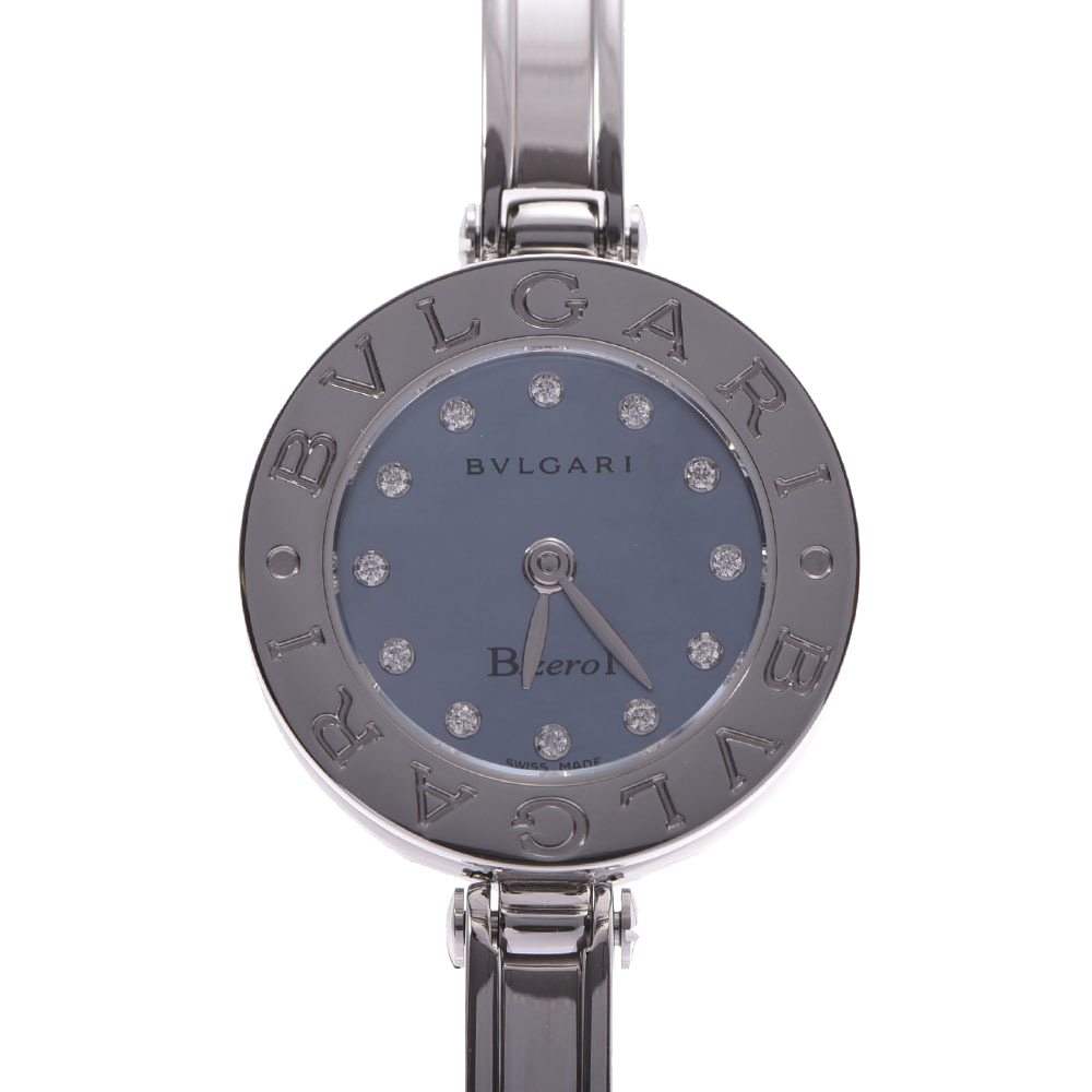 Click to view more detailed imagery on our partner's website Pre-owned Bvlgari Blue Diamond Stainless Steel B.zero1 Bb22s Quartz Women's Wristwatch 22 Mm