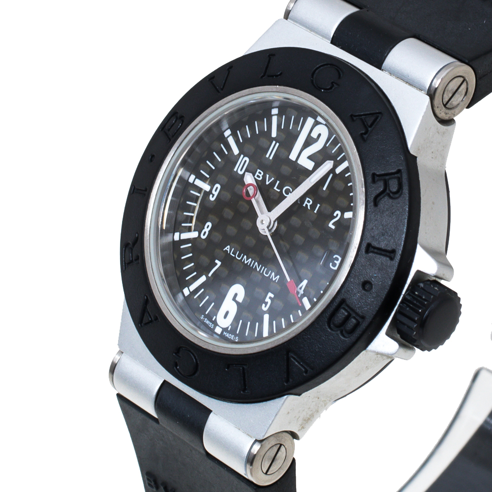 

Bvlgari Carbon Fiber Aluminum and Black Rubber Diagono AL