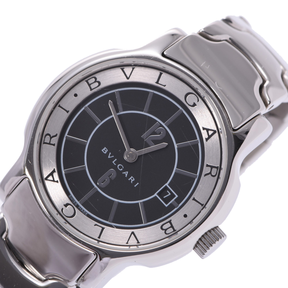 

Bvlgari Black Stainless Steel Solo Tempo ST29S Women's Wristwatch