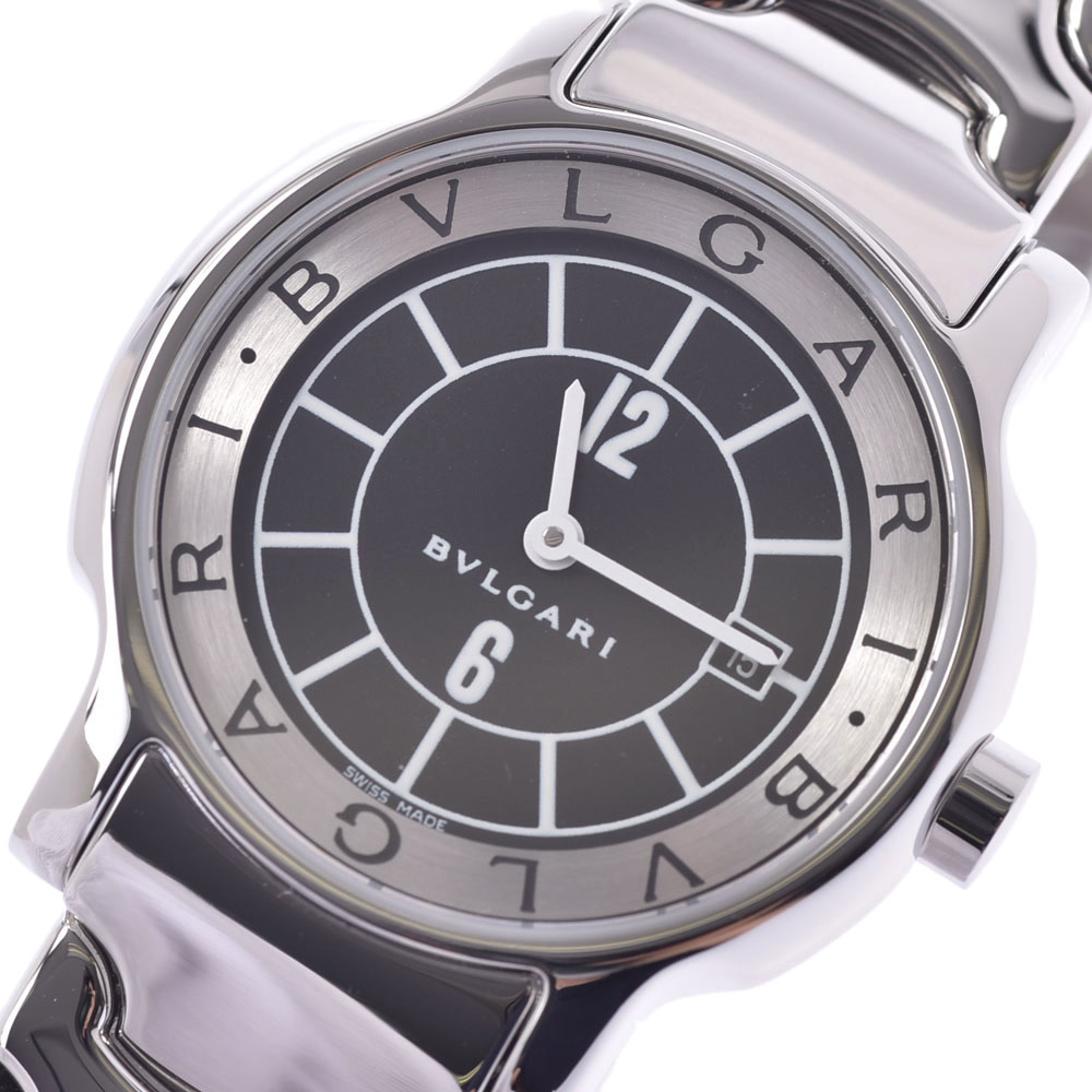 

Bvlgari Black Stainless Steel Solo Tempo ST29S Women's Wristwatch