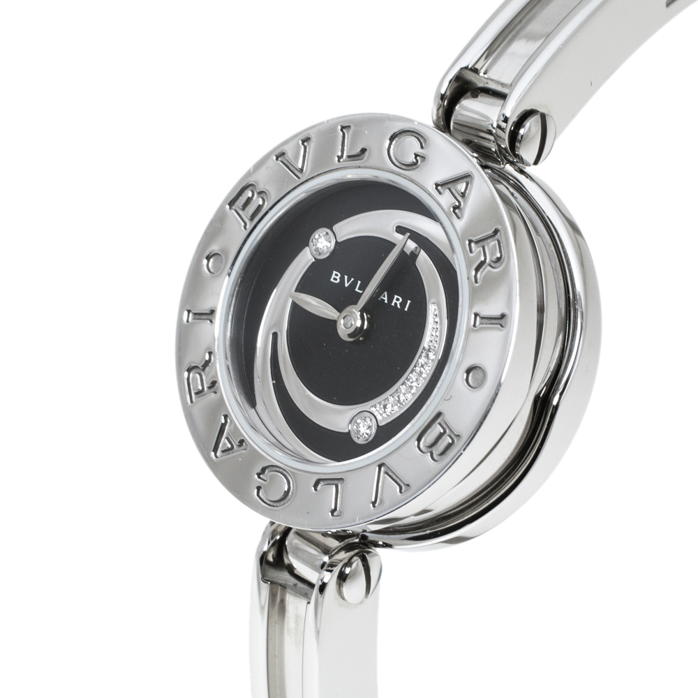 

Bvlgari Black Stainless Steel Diamond B.Zero1 BZ22S Women's Wristwatch, Silver