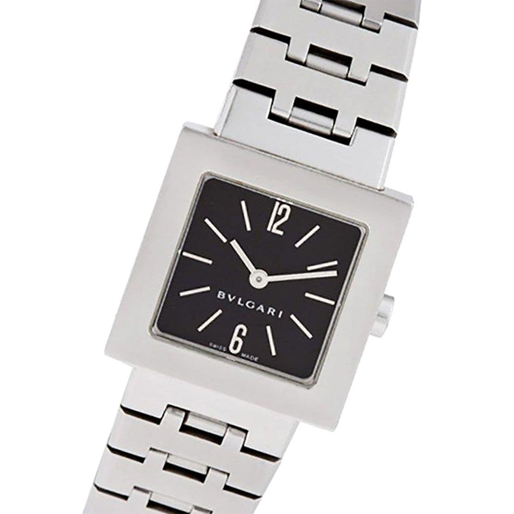 

Bvlgari Black Stainless Steel Quadrato SQ22SS Women's Wristwatch