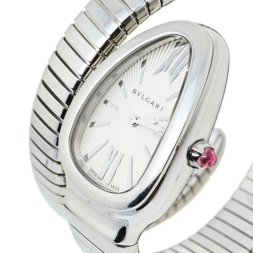 

Bvlgari Silver Stainless Steel Serpenti Tubogas SP 35  Women' Wristwatch 35 mm