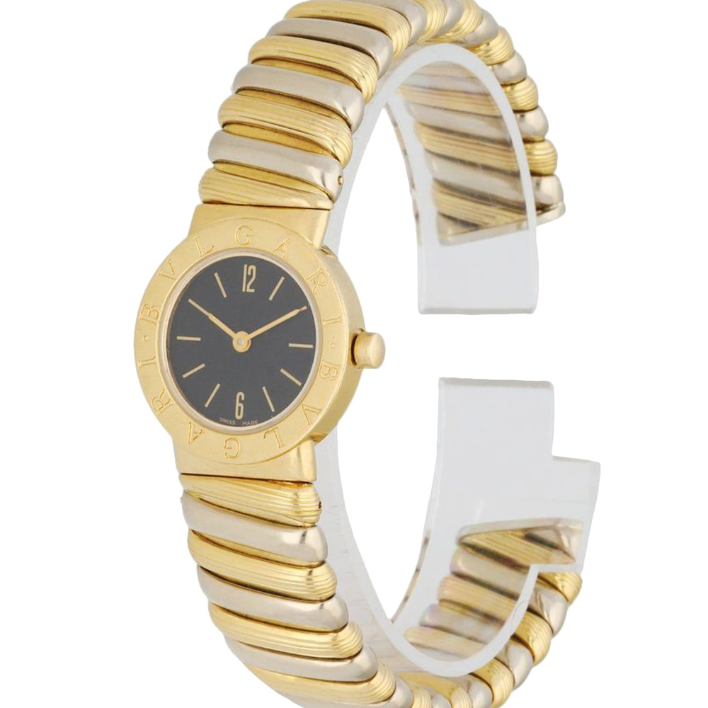 

Bvlgari Black 18K Yellow Gold And White Gold Tubogas BB 23.2T Women's Wristwatch 23 MM