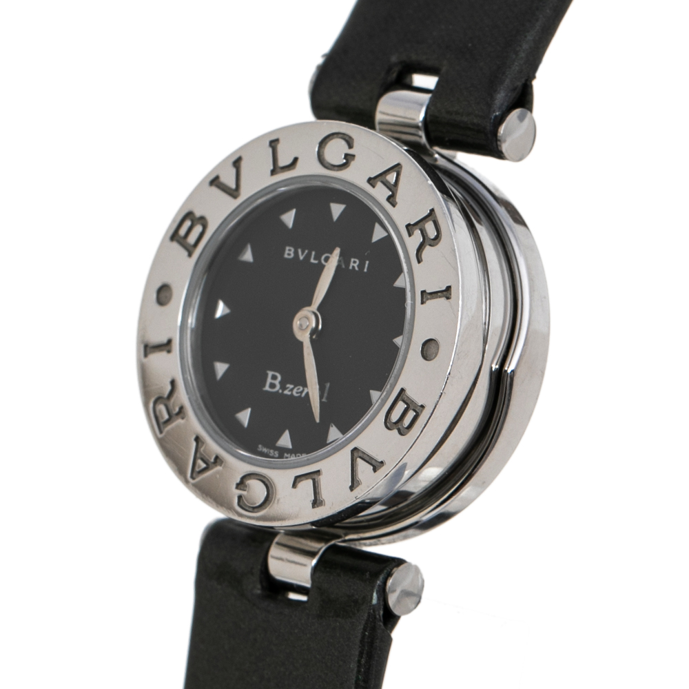 

Bvlgari Grey Stainless Steel & Patent Leather B.Zero1 BZ 22  Women' Wristwatch 22 mm