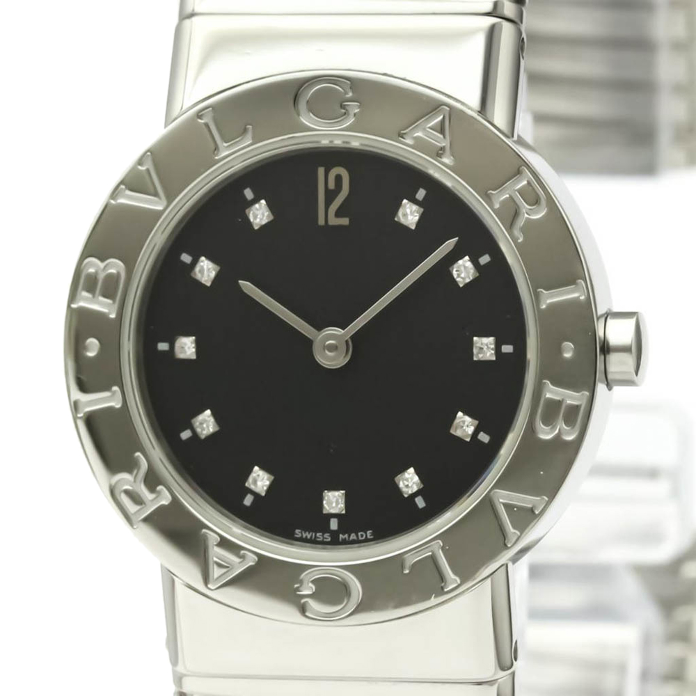 

Bvlgari Black Diamonds Stainless Steel Tubogas BB26 2TS Quartz Women's Wristwatch 26 MM