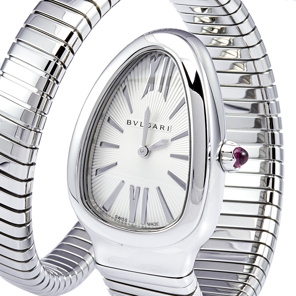 

Bvlgari Silver Stainless Steel Serpenti Tubogas