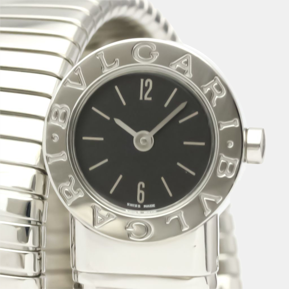 

Bvlgari Black Stainless Steel Bvlgari Bvlgari Tubogas BB191TS Women's Wristwatch 19 mm