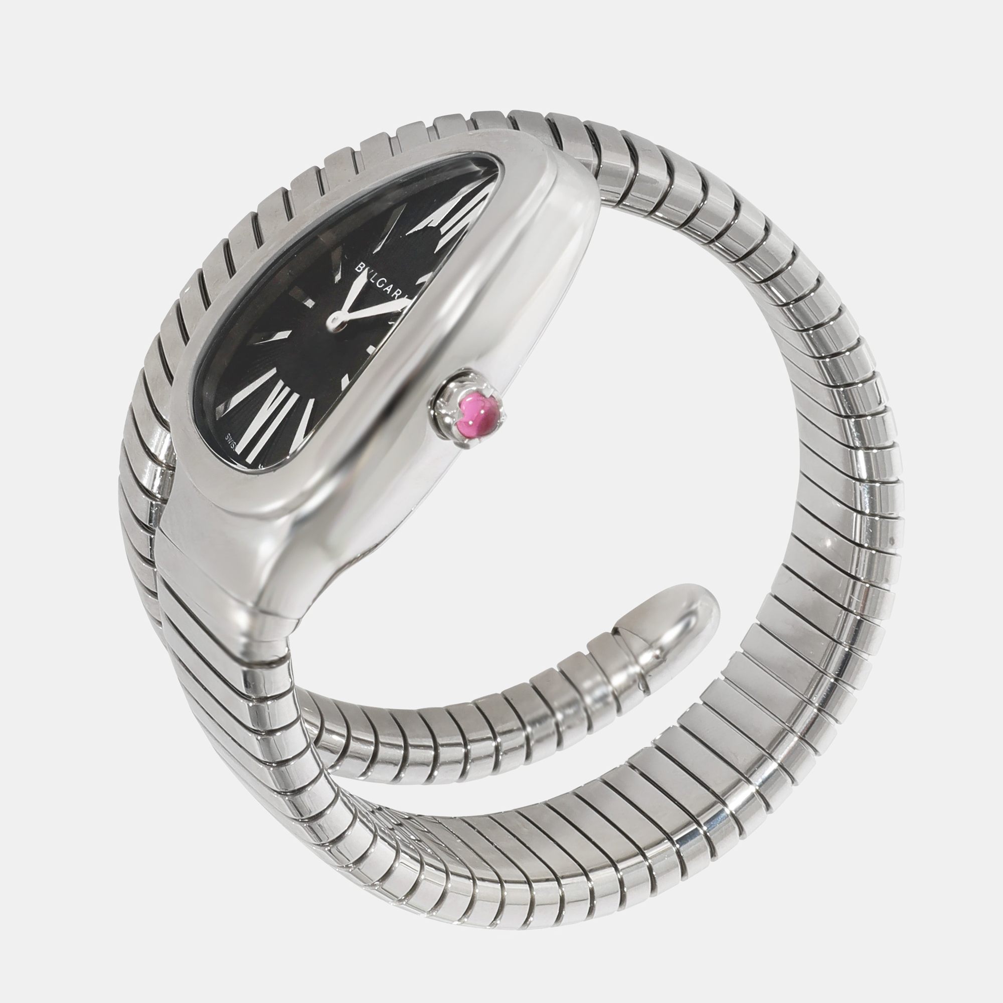 

Bvlgari Black Stainless Steel Serpenti Tubogas 102824 Quartz Women's Wristwatch 35 mm