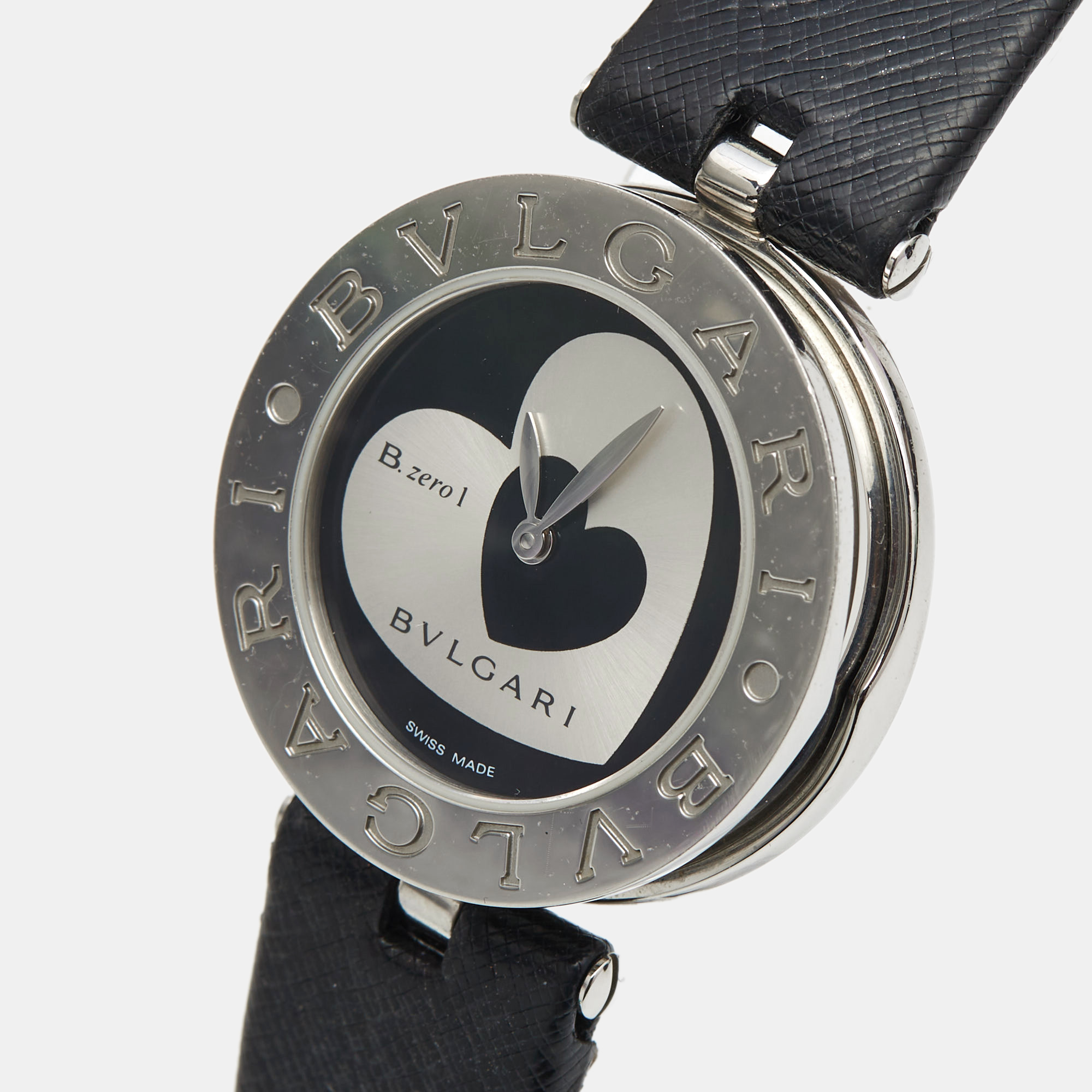 

Bvlgari Black Stainless Steel Leather B.Zero1 BZ30S Women's Wristwatch
