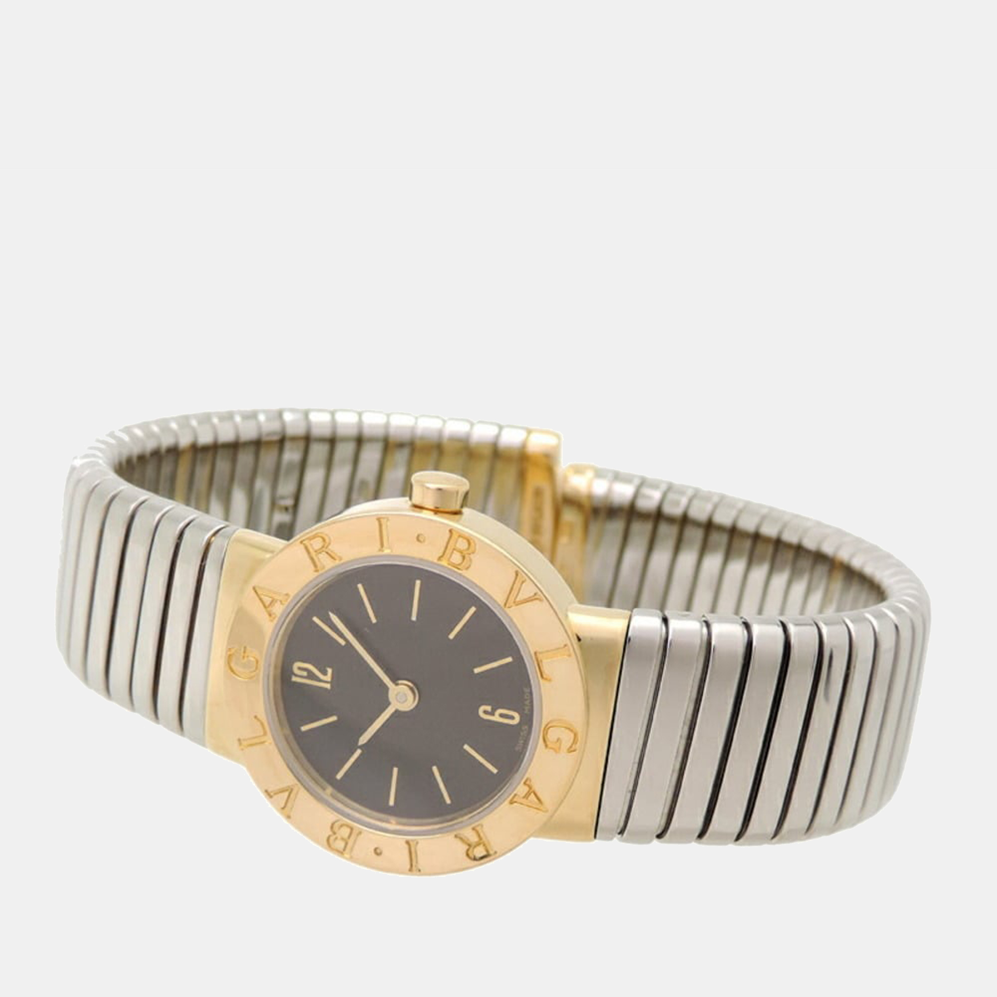 

Bvlgari Black 18K Yellow Gold And Stainless Steel Tubogas BB23 2T Women's Wristwatch 23 mm