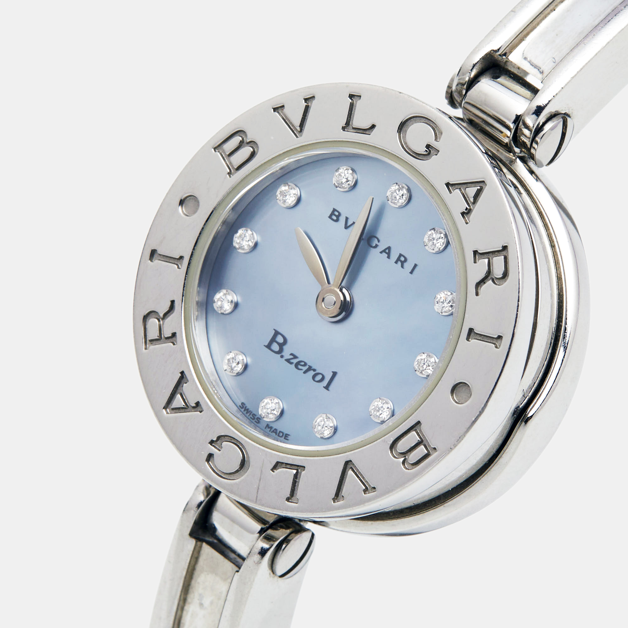 

Bvlgari Blue Mother of Pearl Stainless Steel B.Zero1 BZ22S Women's Wristwatch, Silver