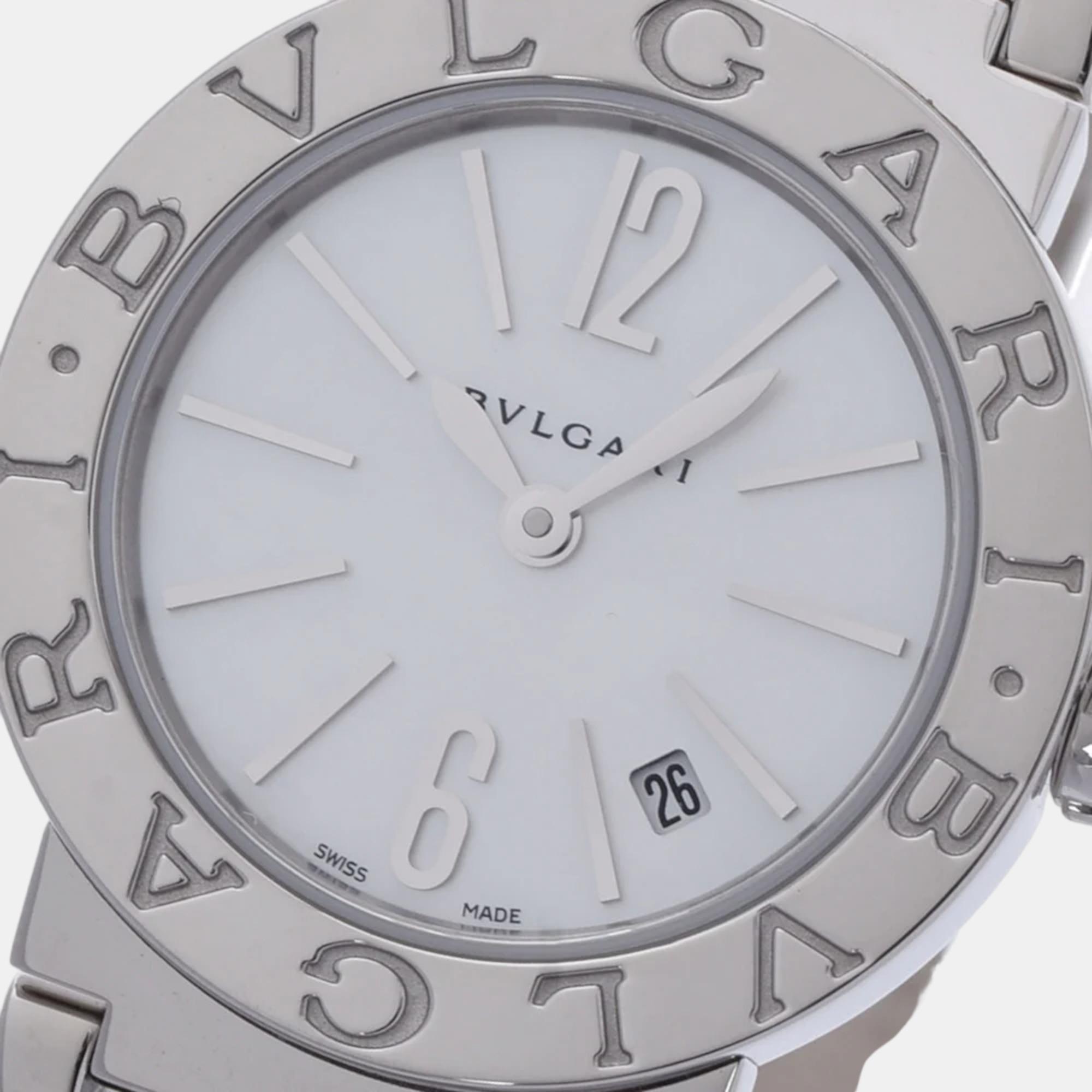 

Bvlgari White Stainless Steel Bvlgari Bvlgari BB26WSSD Women's Wristwatch 26 mm, Silver