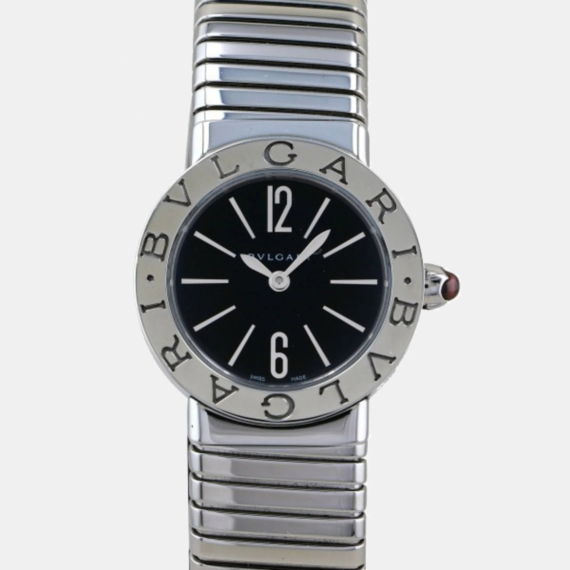 Pre-owned Bvlgari Bbl262tbss Quartz Women's Wristwatch 26 Mm In Black