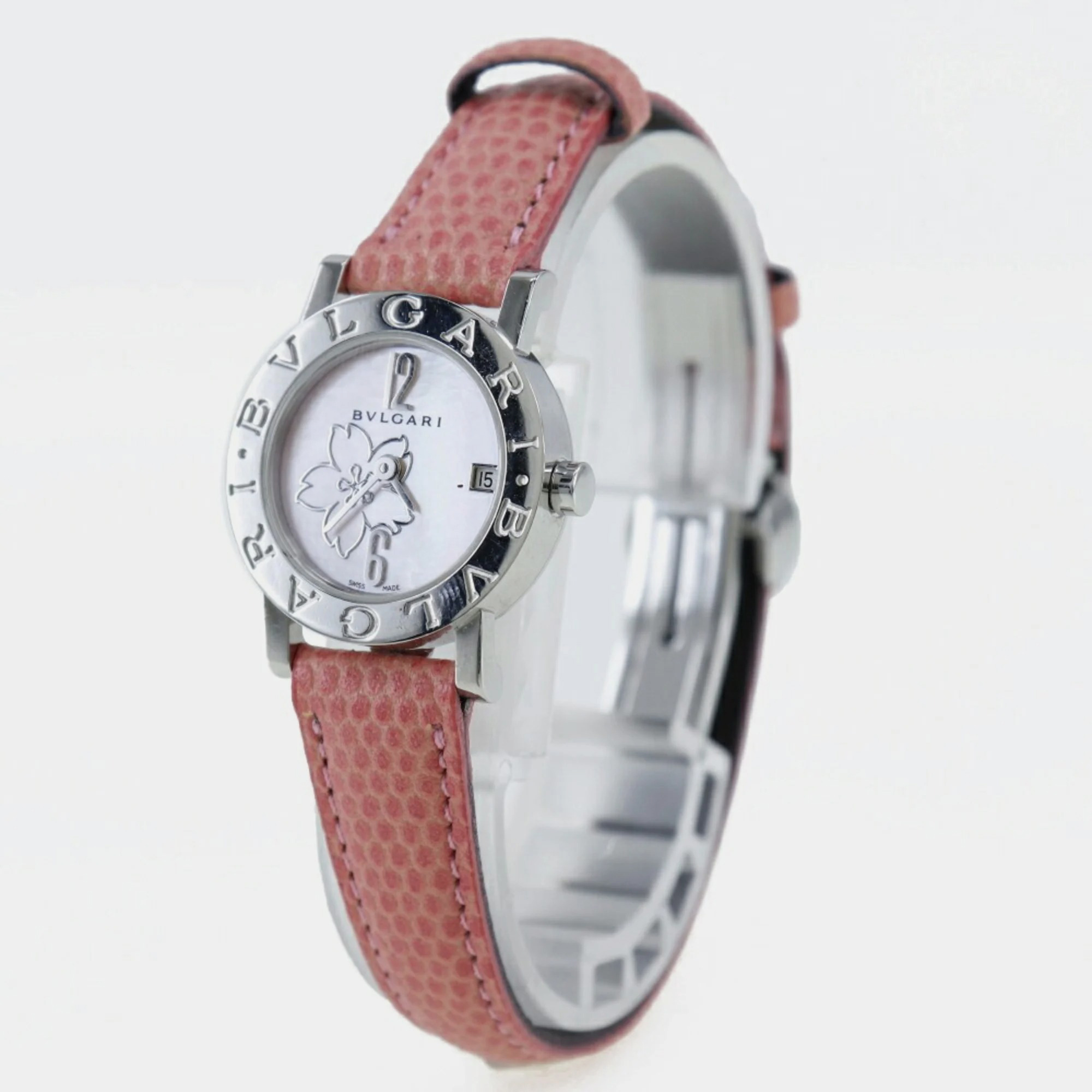 

Bvlgari Pink Shell Stainless Steel BB23SL Quartz Women's Wristwatch 23 mm