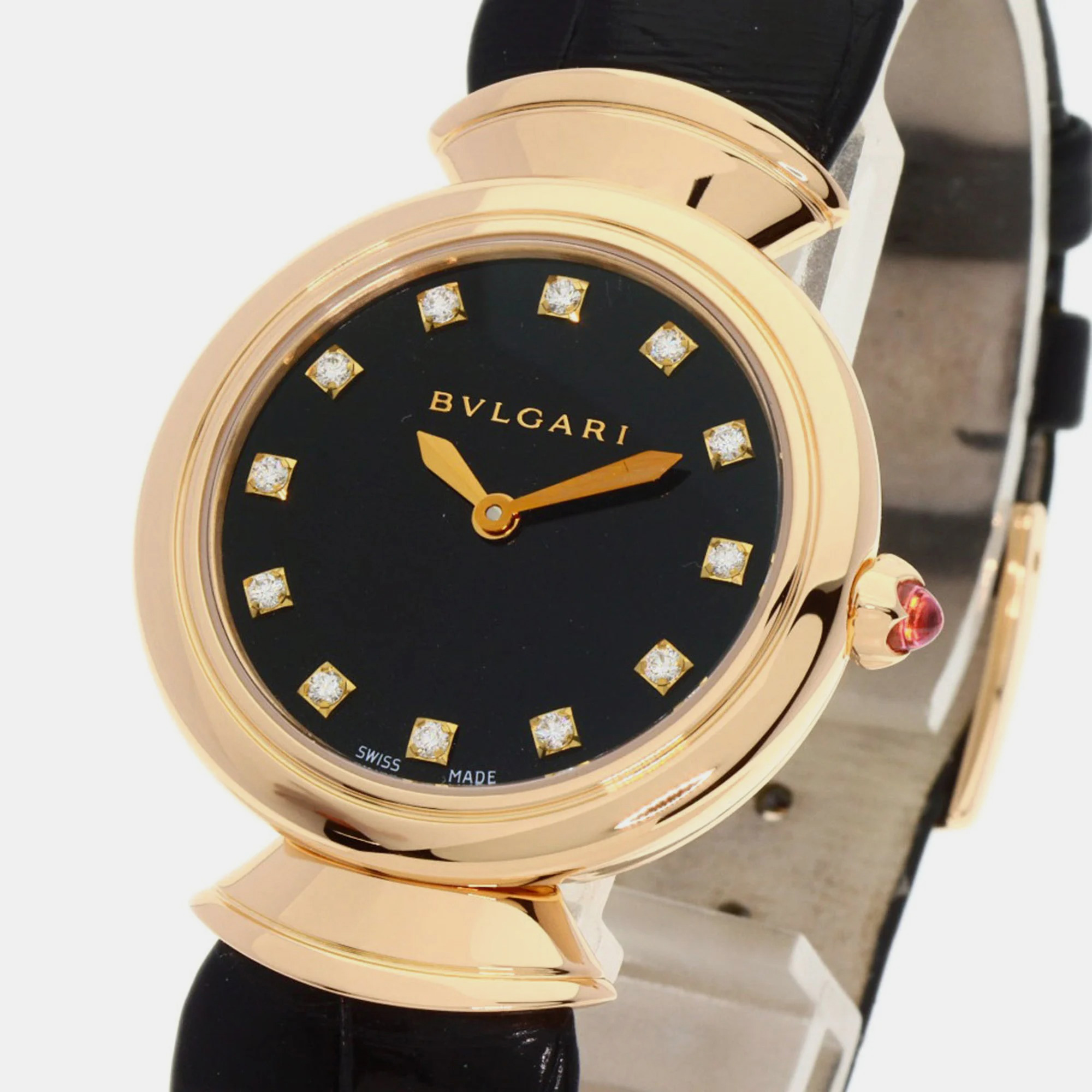 

Bvlgari Black 18k Rose Gold Diva Dream DVP30G Quartz Women's Wristwatch 30 mm