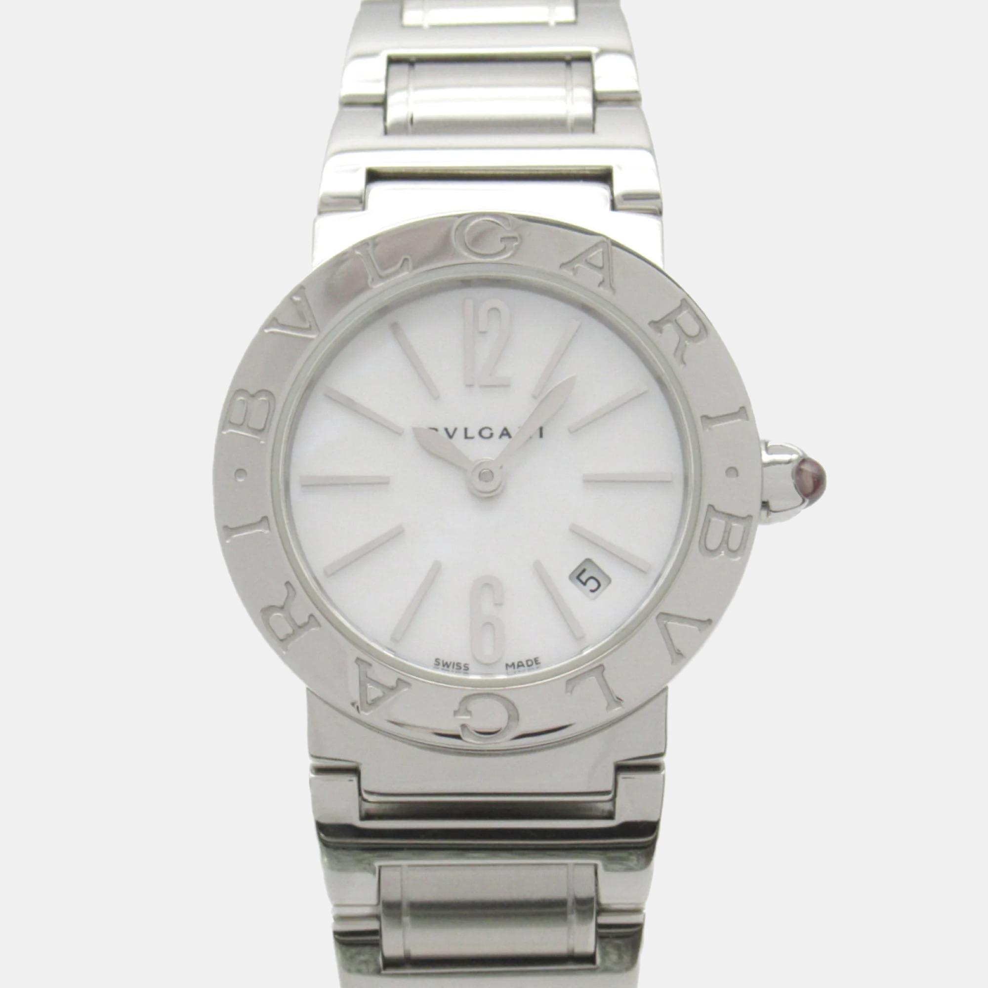 

Bvlgari White Stainless Steel Bvlgari Bvlgari BBL26S Quartz Women's Wristwatch 26 mm