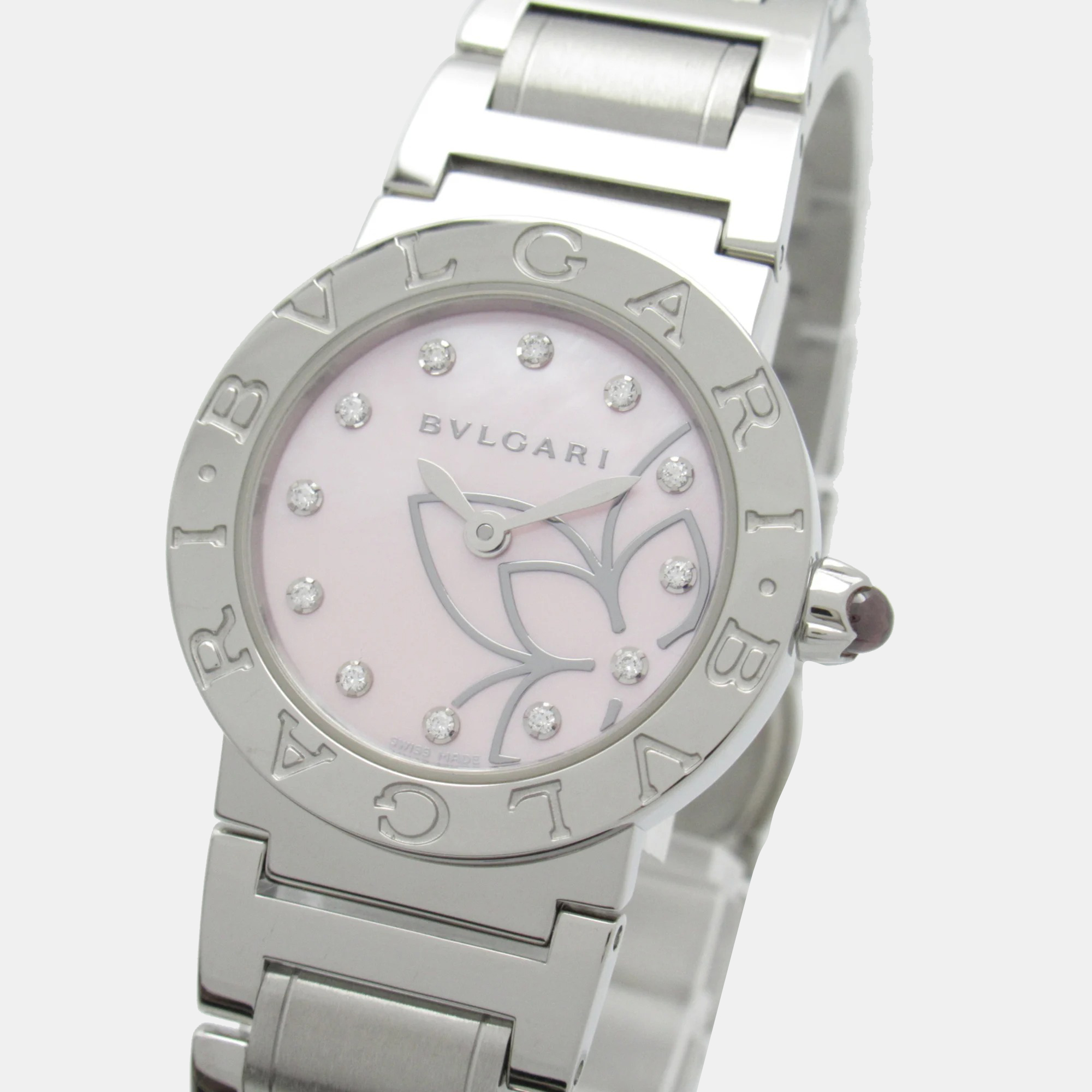 

Bvlgari Pink Diamond Stainless Steel Bvlgari Bvlgari BBL26S Quartz Women's Wristwatch