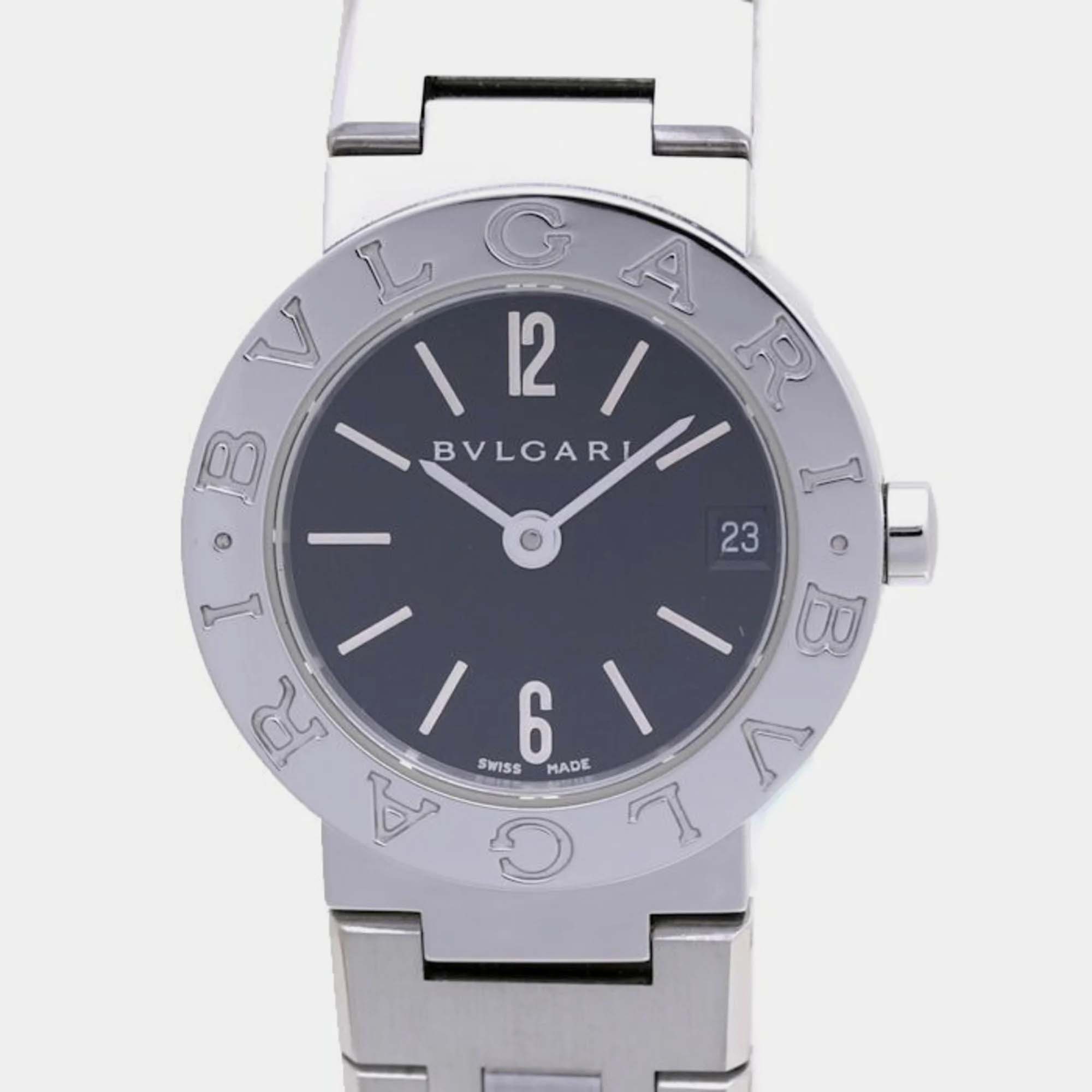 

Bvlgari Black Stainless Steel Bvlgari Bvlgari BB23SS Quartz Women's Wristwatch 23 mm