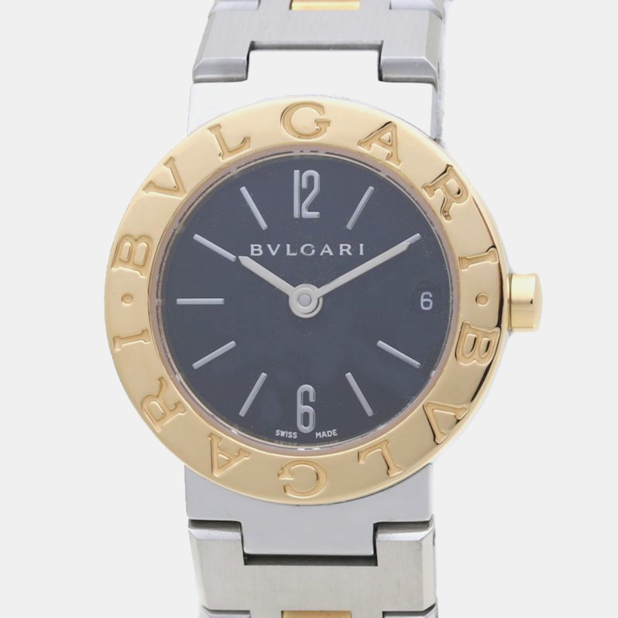 

Bvlgari Black 18k Yellow Gold Stainless Steel Tubogas BB23SG Quartz Women's Wristwatch 23 mm