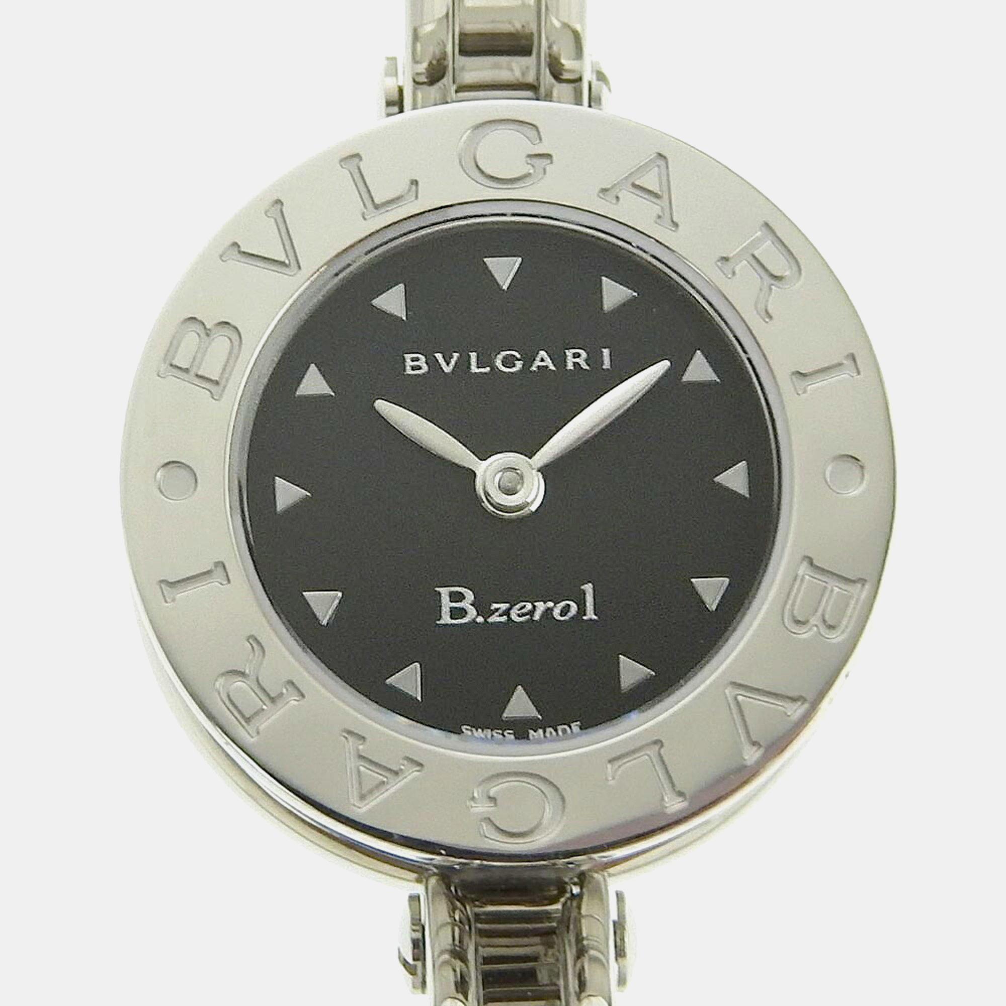 Pre-owned Bvlgari Black Stainless Steel B.zero1 Bz22s Quartz Women's Wristwatch 22 Mm