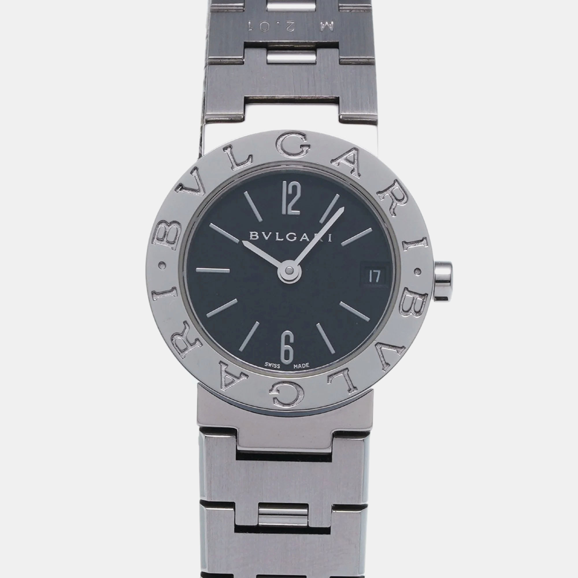 Pre-owned Bvlgari Quartz Women's Wristwatch 23 Mm In Black