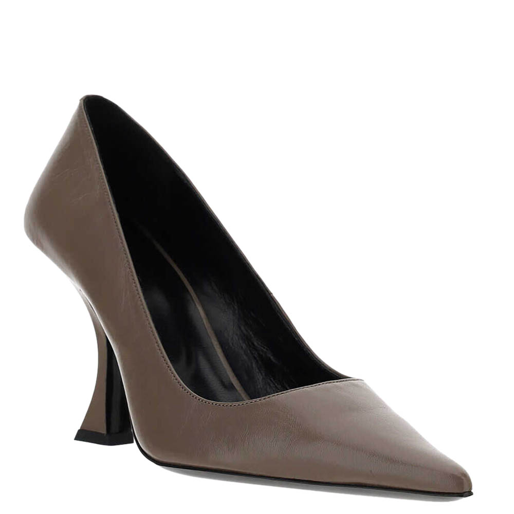 

By Far Brown Grained Leather Viva Peony Pumps Size  IT