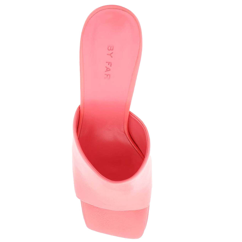 

By Far Pink Beliz Venus Gloss Grained Leather Mules Size IT