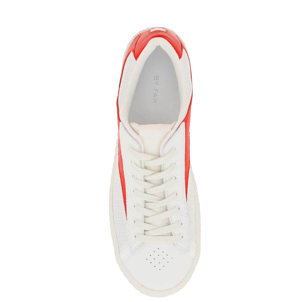

By Far White and Red Grained Leather Rodina Sneakers Size IT