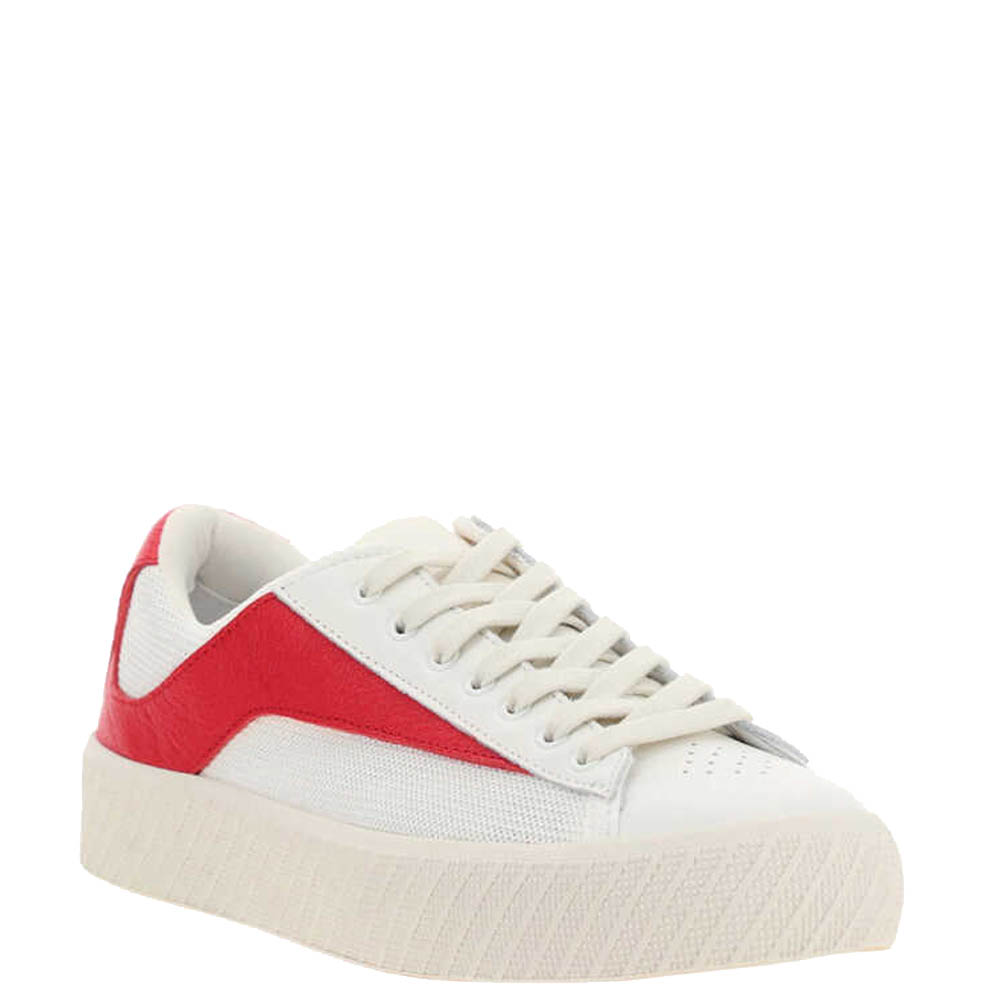 

By Far White and Red Grained Leather Rodina Sneakers Size IT