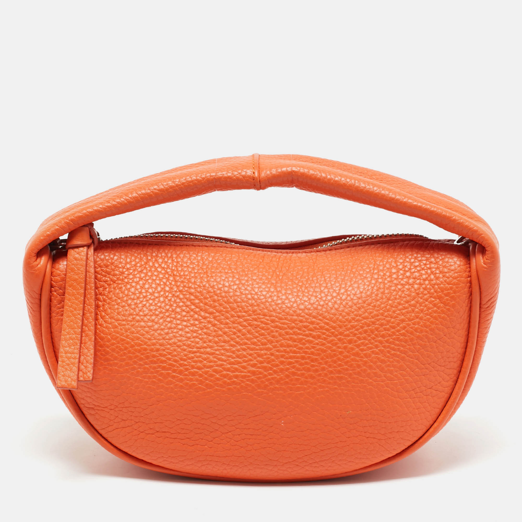 

By Far Orange Leather Mini Hobo