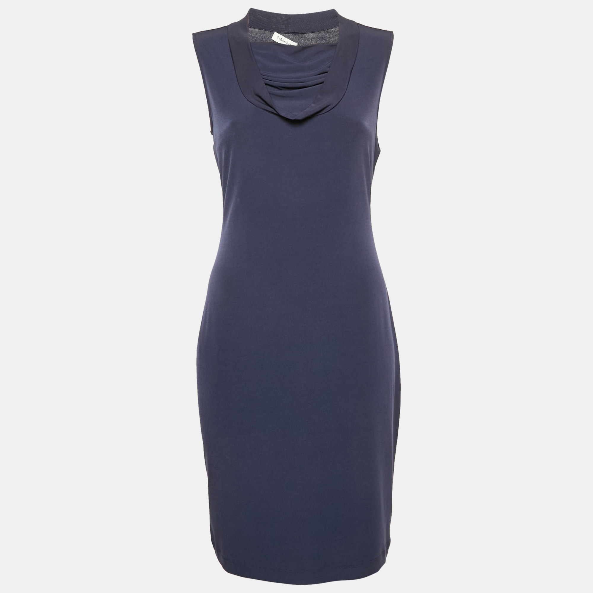 

Calvin Klein Navy Blue Jersey Sleeveless Short Dress M