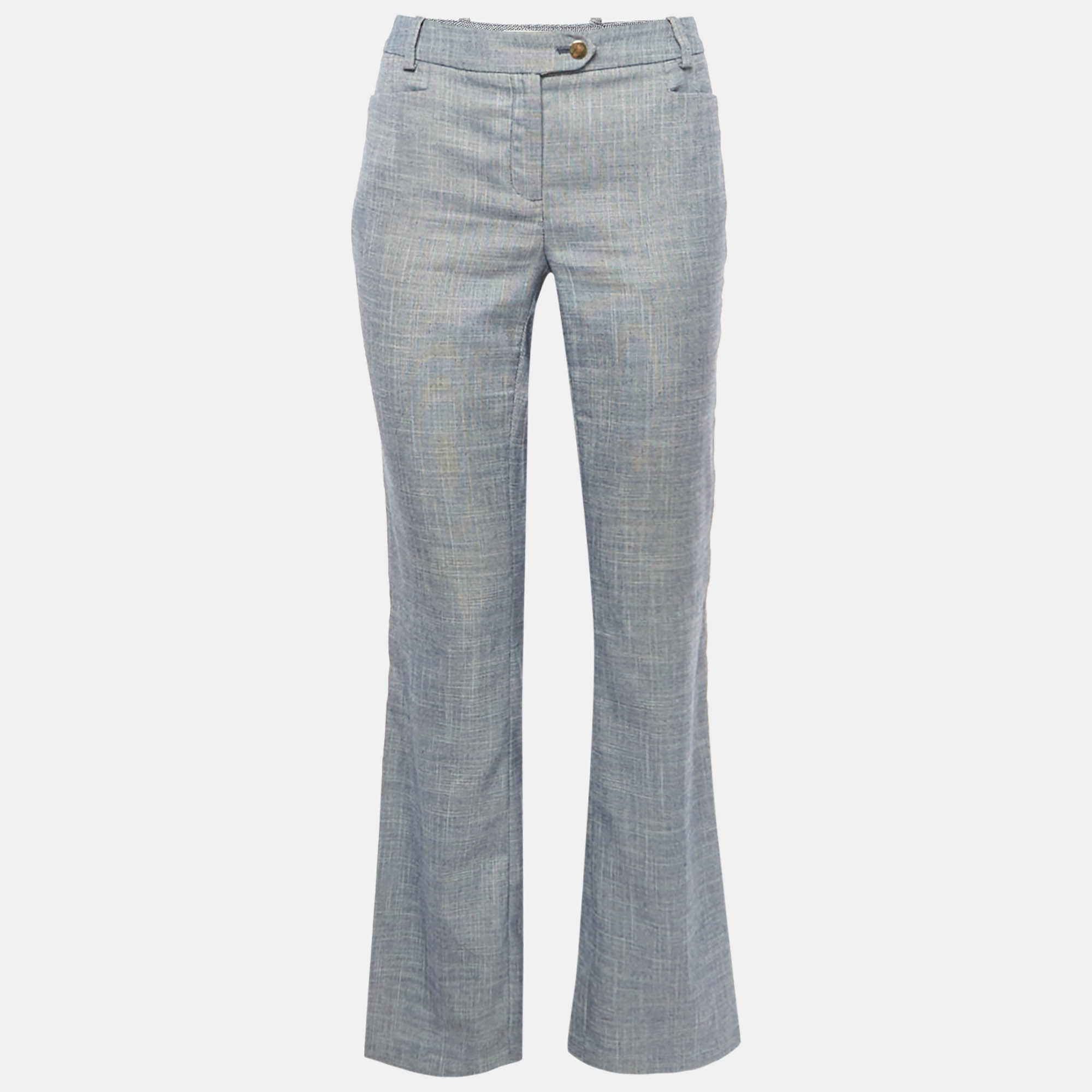 

Calvin Klein Blue Straight Leg Mid-Rise Trousers XS