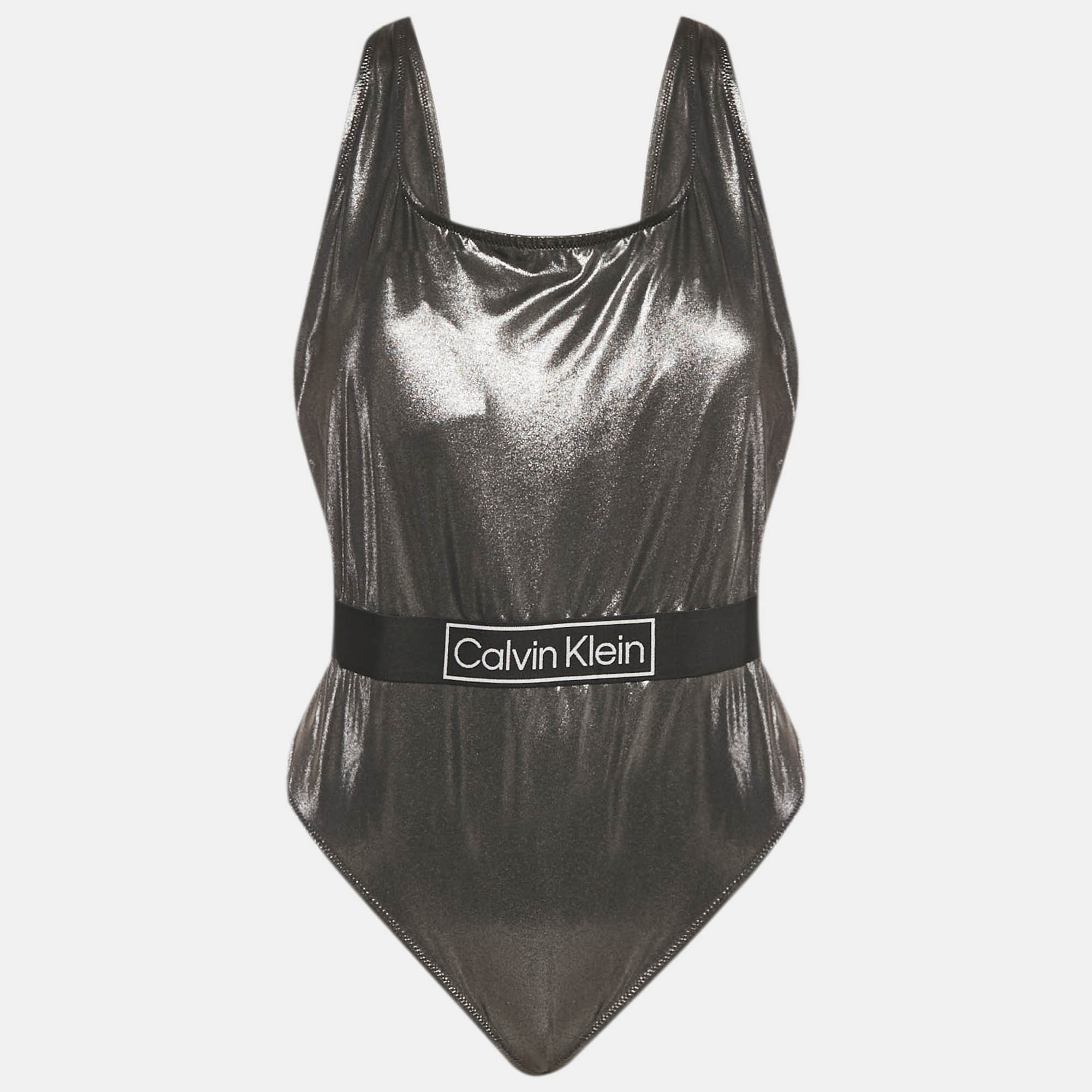 

Calvin Klein Silver Lamé Swimsuit XXL