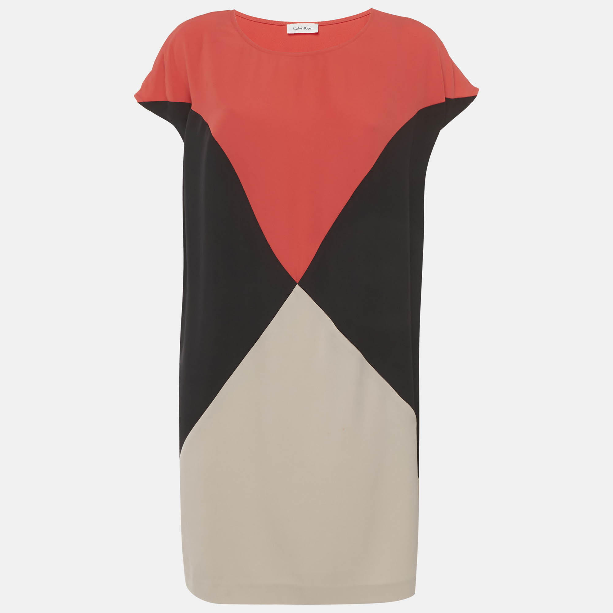 

Calvin Klein Multicolour Crepe Colour Block Shift Dress XL, Multicolor
